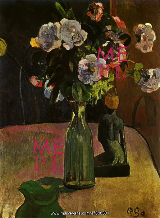  : Roses and Statuette, by Gauguin