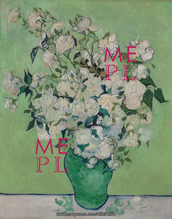 : Roses, by Vincent Van Gogh, 1890, Dutch Post-Impressionist : Roses, by Vincent Van Gogh, 1890, Dutch Post-Impressionist