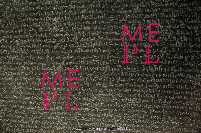  : The Rosetta Stone. Demotic scripture