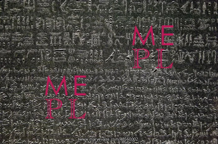 : The Rosetta Stone. Hieroglyphical and demotic scripture : The Rosetta Stone. Hieroglyphical and demotic scripture