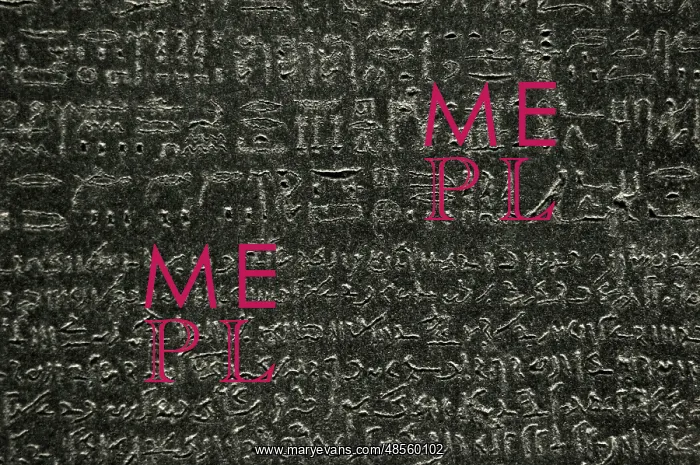 : The Rosetta Stone. Hieroglyphical and demotic scripture : The Rosetta Stone. Hieroglyphical and demotic scripture