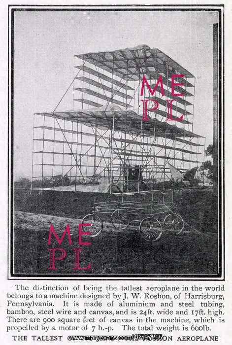 : Roshon Aeroplane 1908 : Roshon Aeroplane 1908