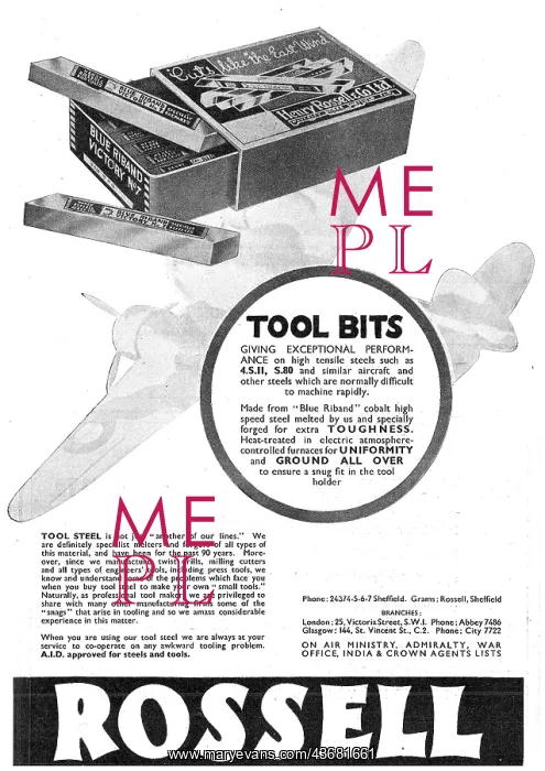 : Rossell - Manufacturers Of Machine Tools. Blue Riband Steel : Rossell - Manufacturers Of Machine Tools. Blue Riband Steel
