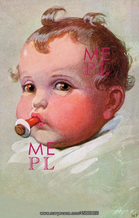  : Rosy-cheeked infant sucking on a dummy