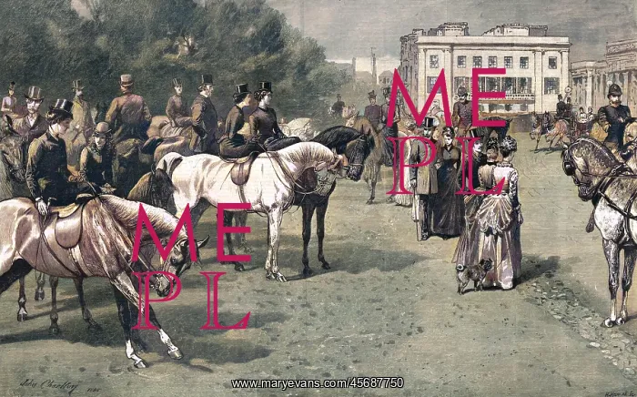 : Rotten Row, Hyde Park, London 1887 : Rotten Row, Hyde Park, London 1887