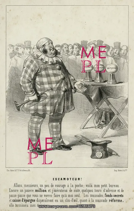 : Rotund magician about to perform a trick for a crowd : Rotund magician about to perform a trick for a crowd