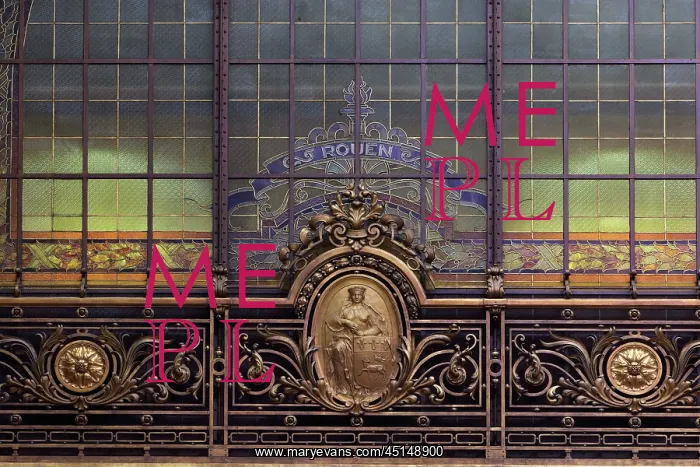 : Rouen emblem, Hall, Societe Generale, Paris, France : Rouen emblem, Hall, Societe Generale, Paris, France