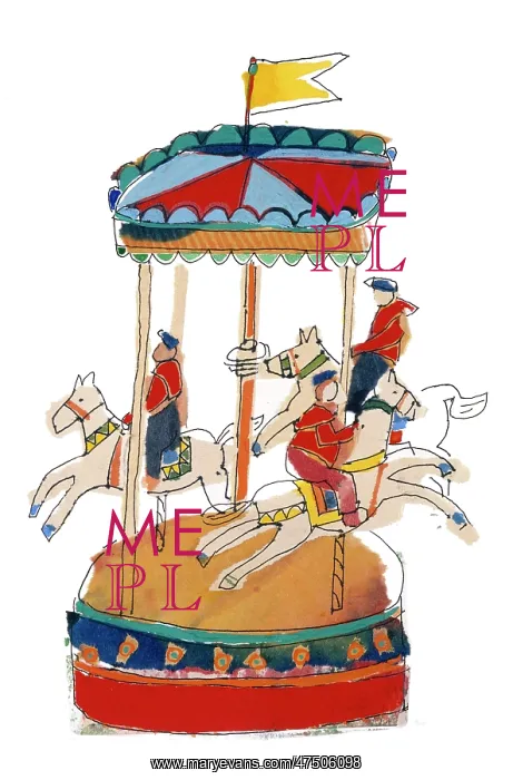 : Roundabout ' with horses and riders : Roundabout ' with horses and riders