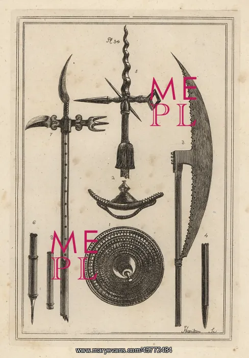 : Roundel, battle axe and pole axe : Roundel, battle axe and pole axe