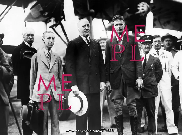 : front row: American pilot Charles Lindbergh ? : front row: American pilot Charles Lindbergh ?