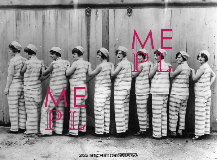 : A row of girl students photographed : A row of girl students photographed