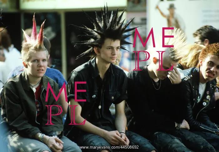  : Row of Punk boys 1980s