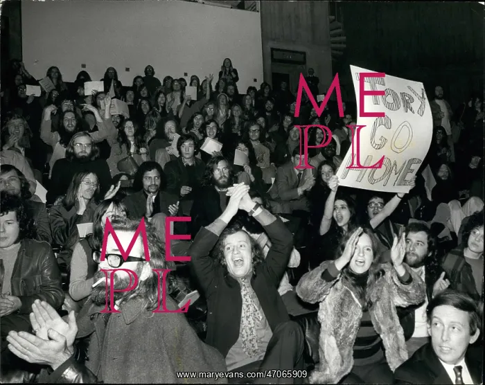 : Rowdy student audience, Queen Elizabeth Hall, London : Rowdy student audience, Queen Elizabeth Hall, London