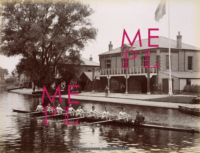: Rowers on the River Cam, c.1912 : Rowers on the River Cam, c.1912