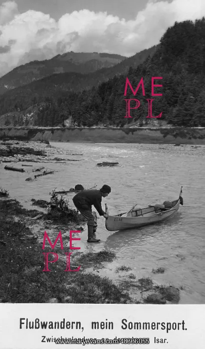 : Rowing on the upper Isar, 1930 : Rowing on the upper Isar, 1930