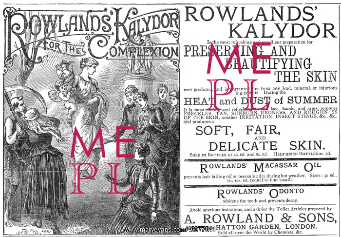 : Rowlands Kalydor advertisement, 1887 : Rowlands Kalydor advertisement, 1887