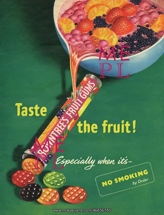 : Rowntrees Fruit Gums advertisement : Rowntrees Fruit Gums advertisement