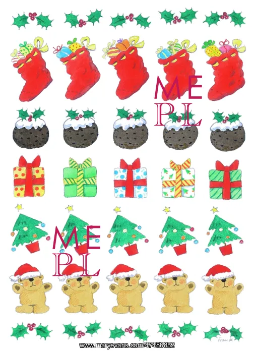 : Rows of Christmas things : Rows of Christmas things