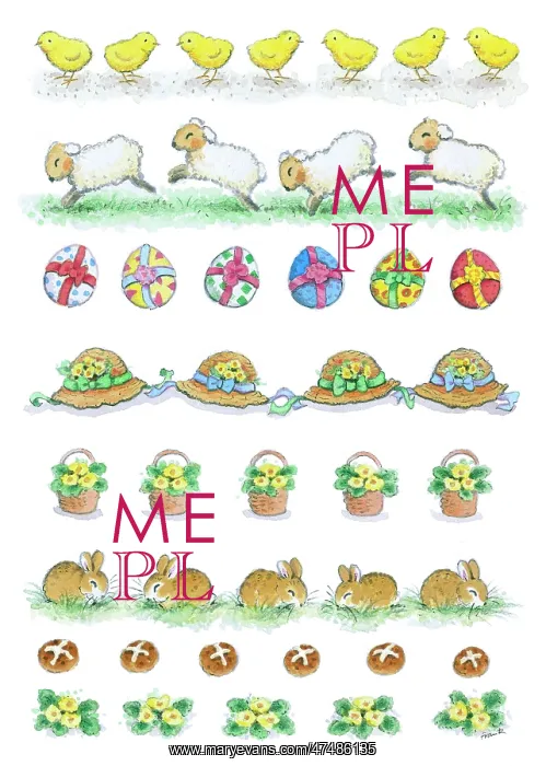 : Rows of Easter things : Rows of Easter things