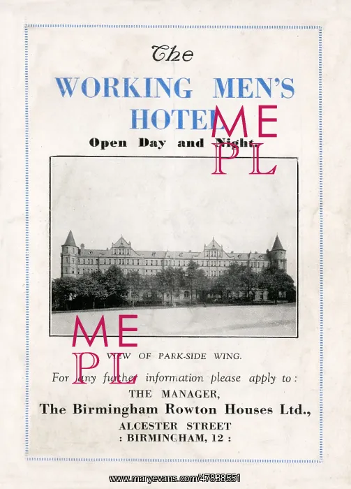 : Rowton House, Birmingham Brochure : Rowton House, Birmingham Brochure