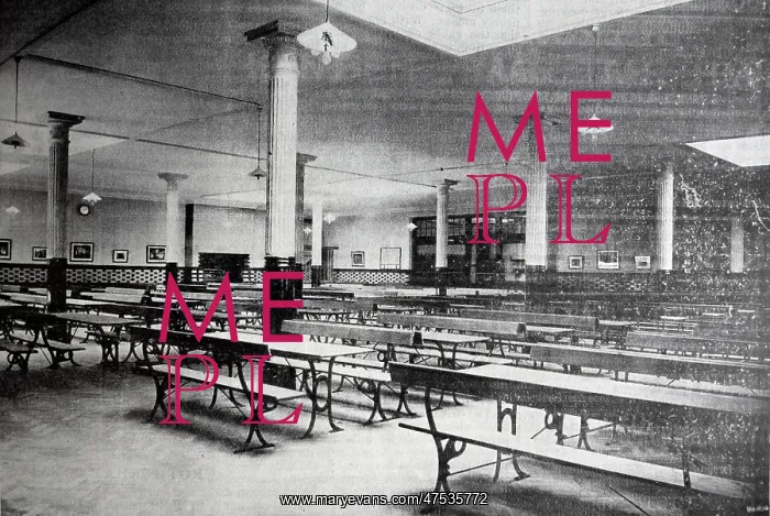 : Rowton House, Whitechapel - Dining Hall : Rowton House, Whitechapel - Dining Hall