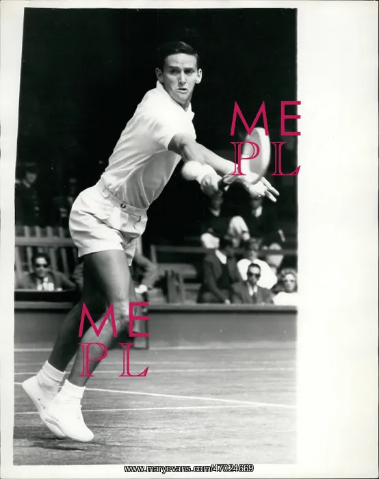 : Roy Emerson in tennis match at Wimbledon : Roy Emerson in tennis match at Wimbledon