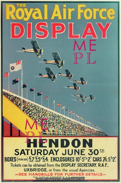 : Royal Air Force Display Poster, Hendon : Royal Air Force Display Poster, Hendon