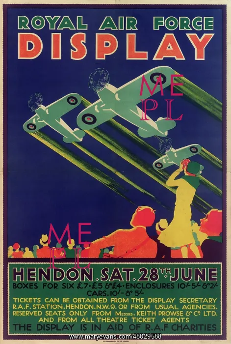 : Royal Air Force Display Poster, Hendon : Royal Air Force Display Poster, Hendon