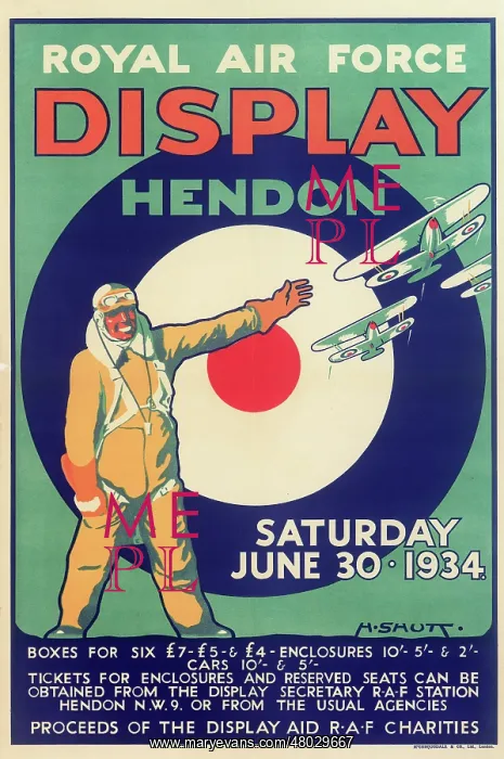 : Royal Air Force Display Poster, Hendon : Royal Air Force Display Poster, Hendon