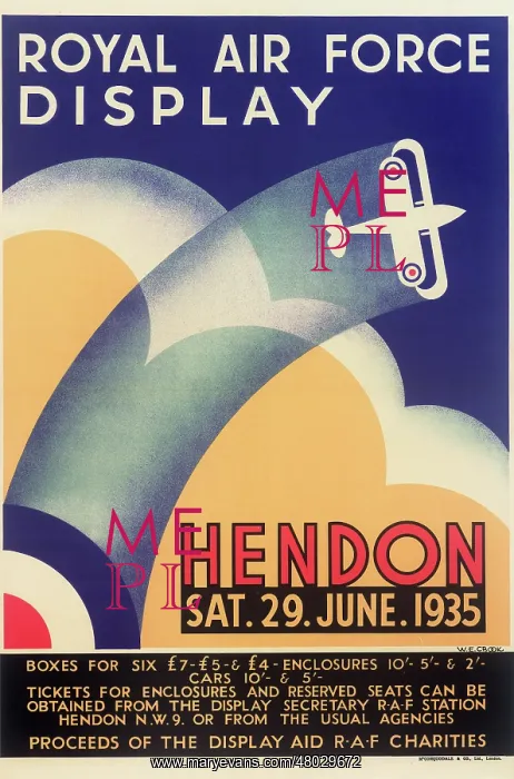 : Royal Air Force Display Poster, Hendon : Royal Air Force Display Poster, Hendon