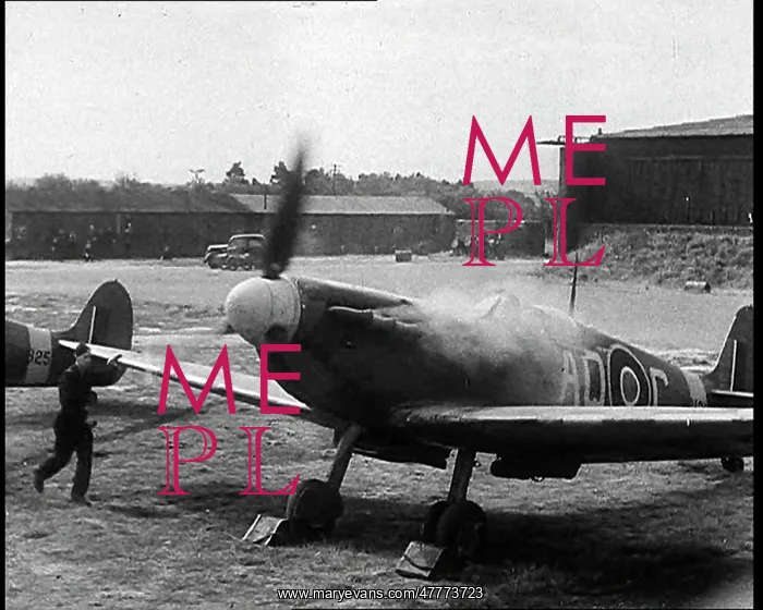 : Royal Air Force Spitfire Preparing For Take : Royal Air Force Spitfire Preparing For Take