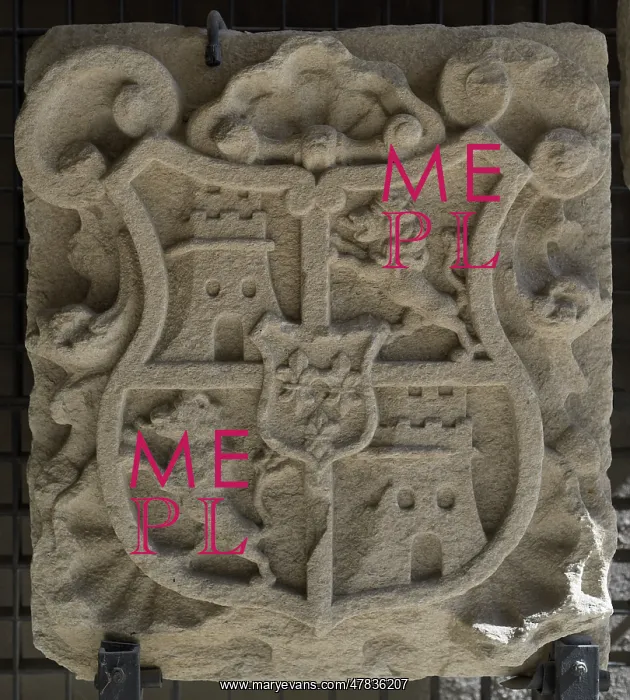 : Royal Coat of Arms of Spain with the Bourbon emblem : Royal Coat of Arms of Spain with the Bourbon emblem