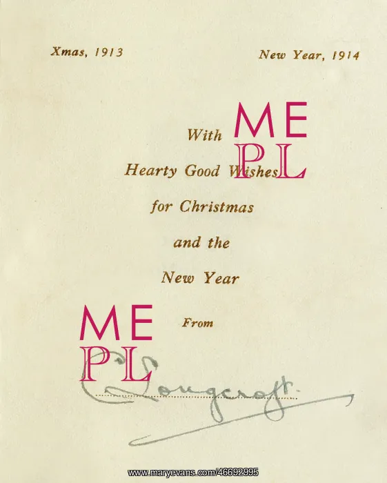 : Royal Flying Corps - Christmas Greetings Card (inside) : Royal Flying Corps - Christmas Greetings Card (inside)