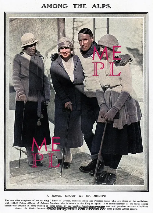 : A royal group at St. Mortiz, 1920 : A royal group at St. Mortiz, 1920