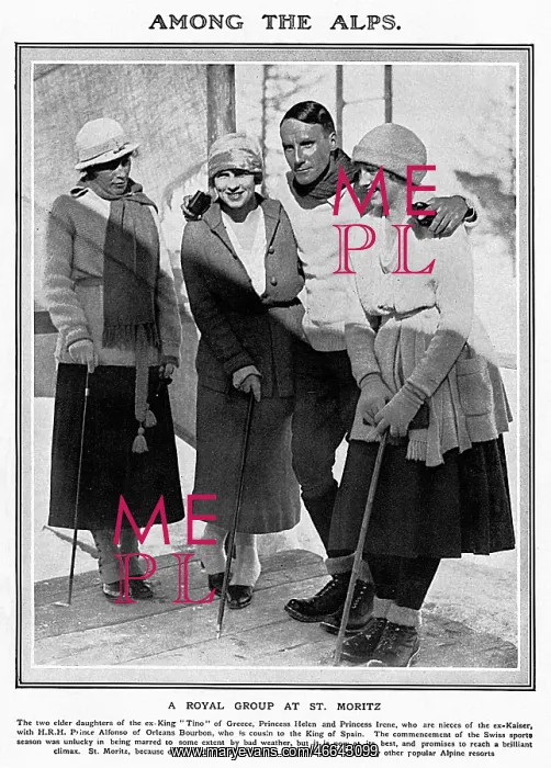 : A royal group at St. Mortiz, 1920 : A royal group at St. Mortiz, 1920