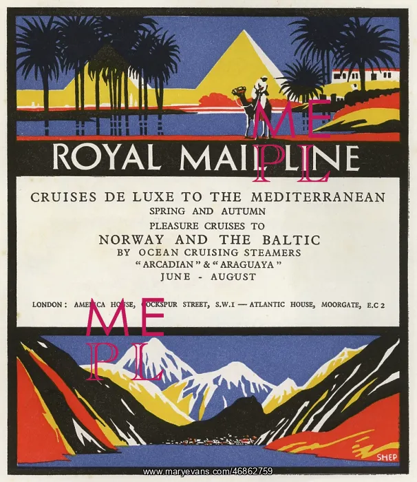 : Royal Mail Line advertisement : Royal Mail Line advertisement