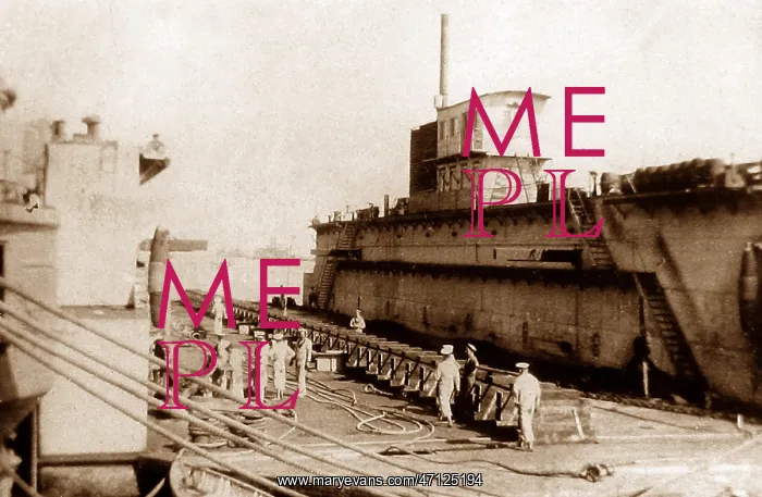: Royal Navy HMS Implacable in Port Said, Egypt : Royal Navy HMS Implacable in Port Said, Egypt