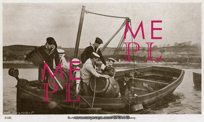 : Royal Navy Seamen practice mine laying : Royal Navy Seamen practice mine laying