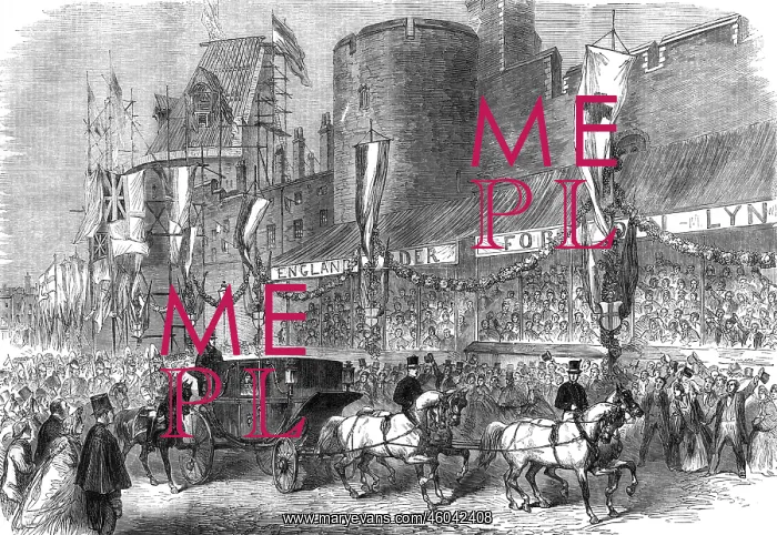 : Royal wedding 1863 - passing the curfew tower at Windsor : Royal wedding 1863 - passing the curfew tower at Windsor