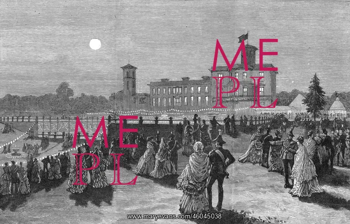 : Royal Wedding 1885 -- grounds of Osborne House, evening : Royal Wedding 1885 -- grounds of Osborne House, evening