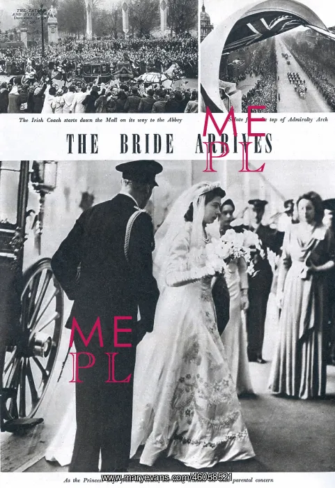 : Royal Wedding 1947 - the bride arrives : Royal Wedding 1947 - the bride arrives