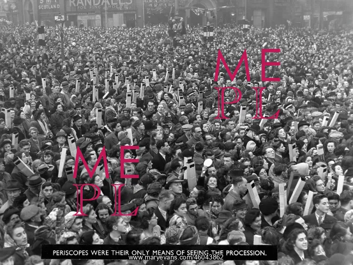: Royal Wedding 1947 - Using periscopes : Royal Wedding 1947 - Using periscopes