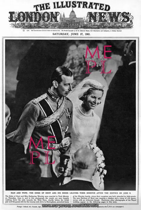 : Royal Wedding 1961 - ILN front cover : Royal Wedding 1961 - ILN front cover