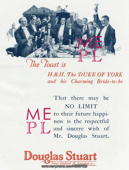 : Royal wedding - Douglas Stuart advertisement : Royal wedding - Douglas Stuart advertisement