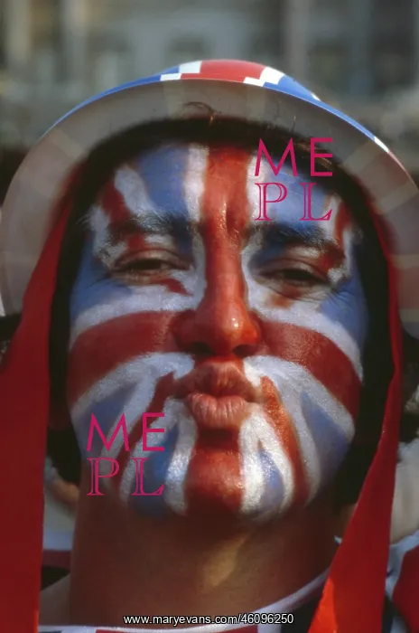 : Royal Wedding -- man with painted face : Royal Wedding -- man with painted face