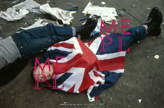 : Royal Wedding -- men asleep on pavement : Royal Wedding -- men asleep on pavement