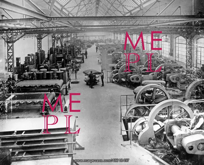 : Rubber rolling mill in Berlin, 1897 : Rubber rolling mill in Berlin, 1897