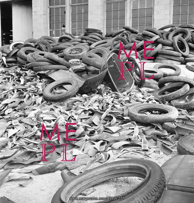  : Rubber tires gathered to be recycled in ?
