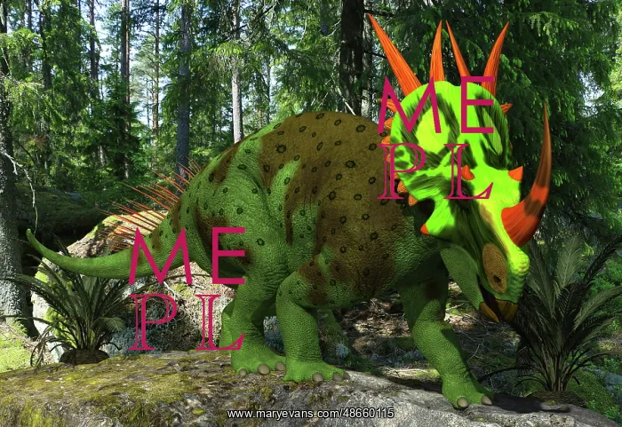 : Rubeosaurus dinosaur in a prehistoric environment : Rubeosaurus dinosaur in a prehistoric environment