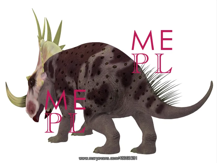 : Rubeosaurus dinosaur, rear view : Rubeosaurus dinosaur, rear view